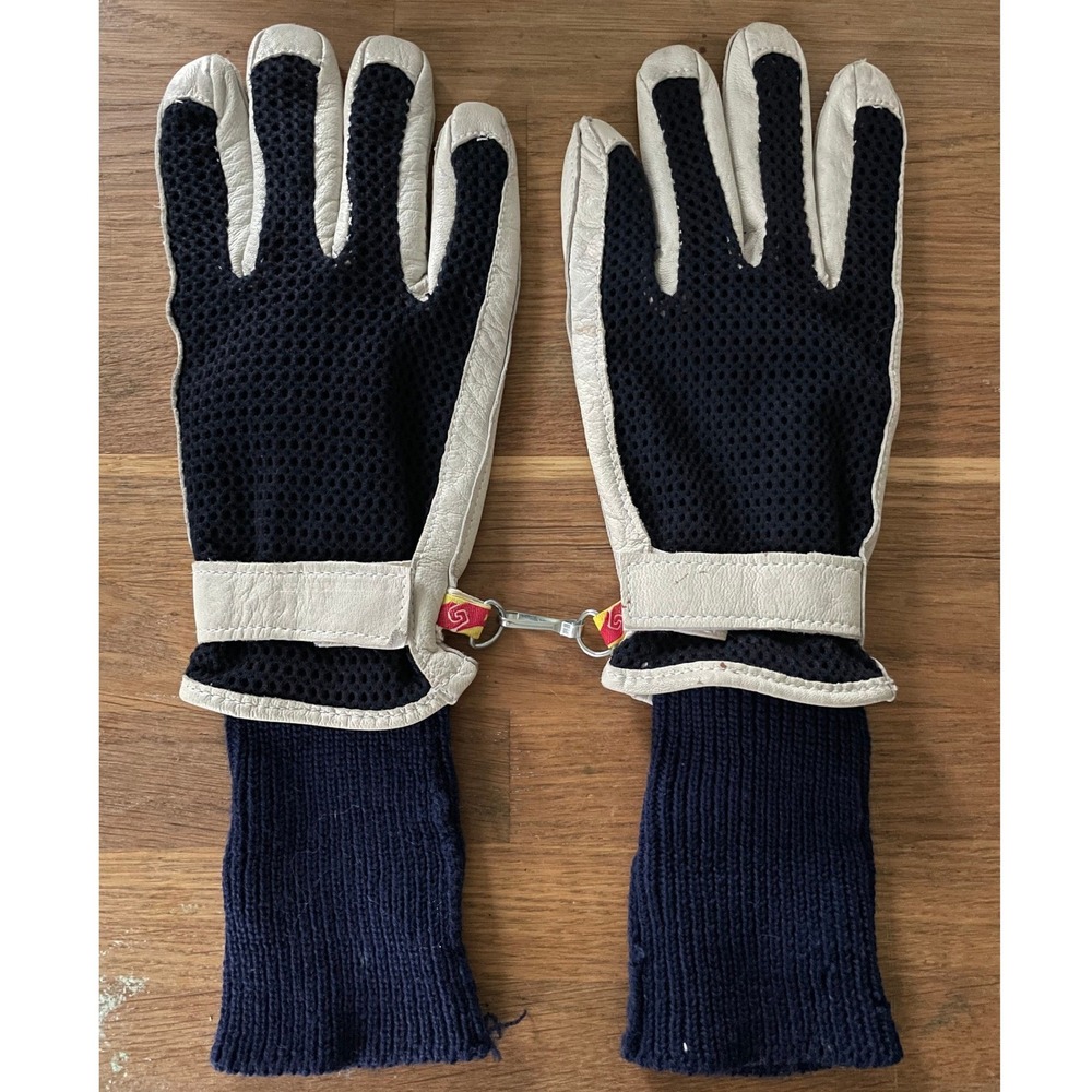 Vintage Kombi XC-GLOVE Leather Mesh Cross Country Ski Gloves Men M 1768